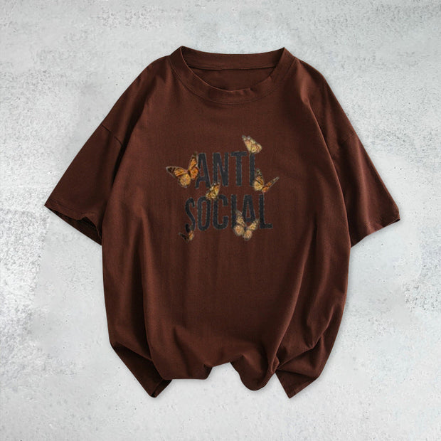 Casual loose printed short-sleeved T-shirt