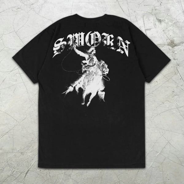 Horse Slogan Graphic Print Short Sleeve T-Shirt