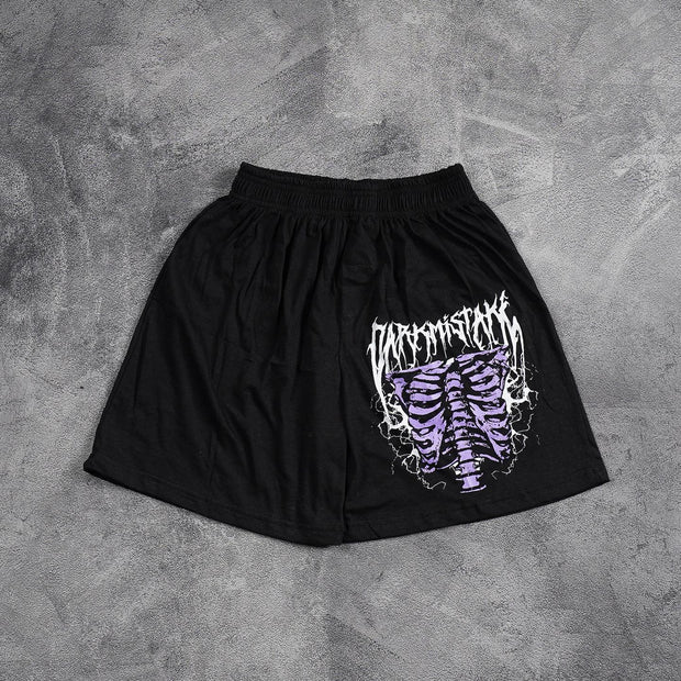 Street Skull Print Shorts