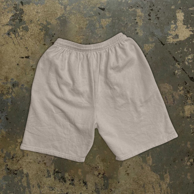 Retro oil painting print casual street shorts