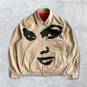 Expression Print Long Sleeve Zipped Jacket