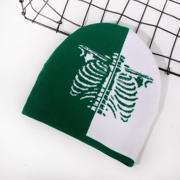 Personalized fashion skeleton jacquard knitted hat