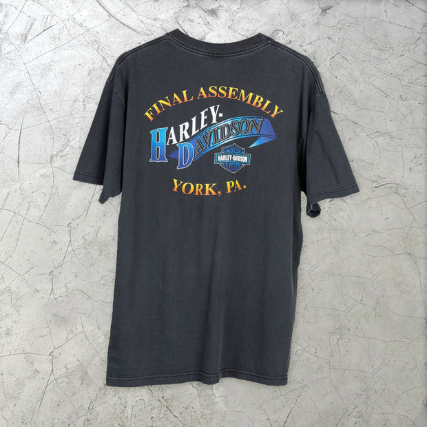 Cartoon motorcycle print short-sleeved T-shirt