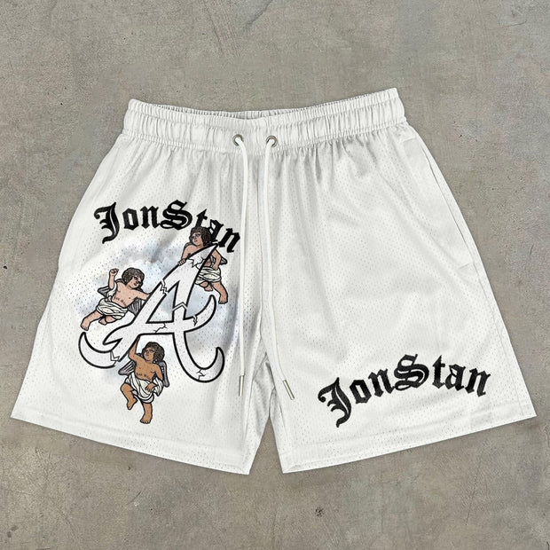 Fashion statement print angel shorts