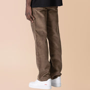 Fashion corduroy casual straight-leg lace-up trousers