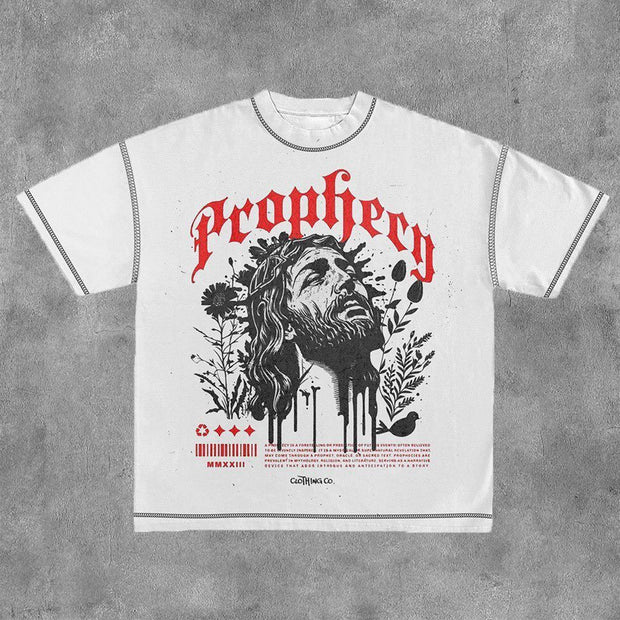 Jesus Letter Print Short Sleeve T-Shirt