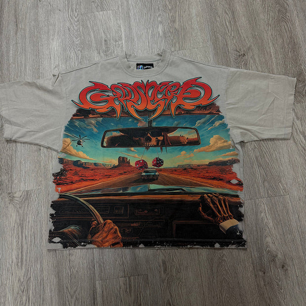 Casual Oversized Printed Short Sleeve T-Shirt