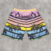 Fashion casual resort style coconut palm print sports shorts