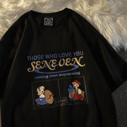 Ami khaki American retro bear short-sleeved t-shirt