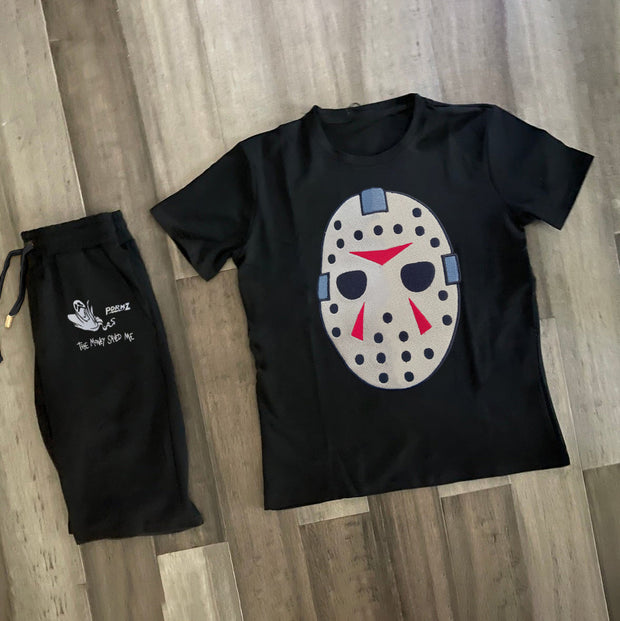 Retro Spoof Fashion Casual Short Sleeve Suit