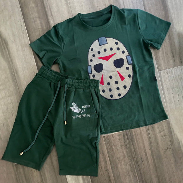 Retro Spoof Fashion Casual Short Sleeve Suit