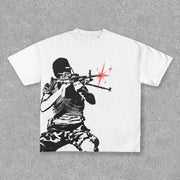 Fashionable and personalized soldier round neck short-sleeved T-shirt
