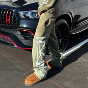 Green Casual Vintage Washed Heavyweight Sweatpants