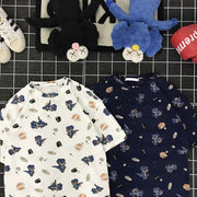 Tide brand cartoon loose printed t-shirt