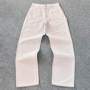 Casual Solid Color Multi-Pocket Pants