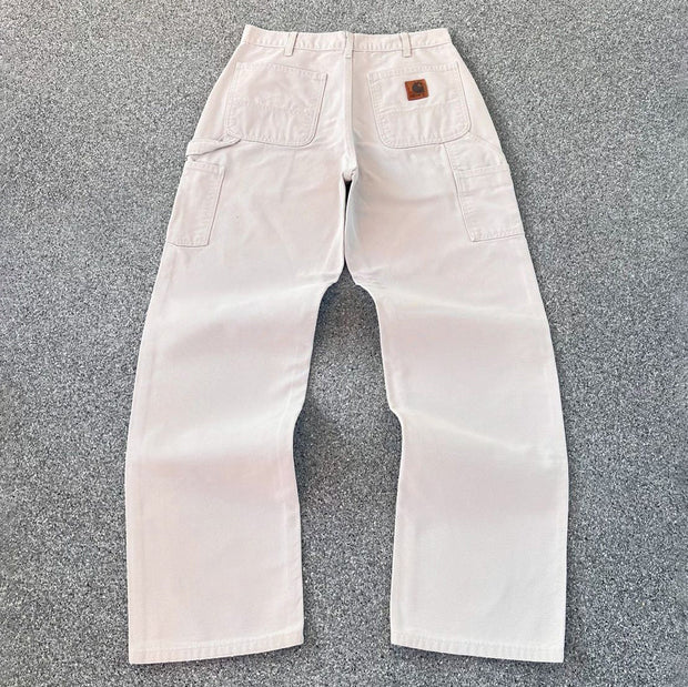 Casual Solid Color Multi-Pocket Pants