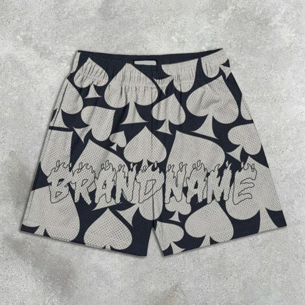 Spade Print Elastic Shorts
