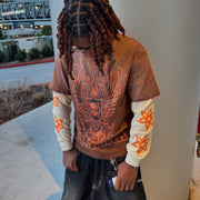 Royal casual street retro patchwork long-sleeved T-shirt
