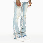 Casual washed street patchwork jeans