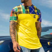 Men's casual round neck short-sleeved digital printing slim pullover men's T-shirt