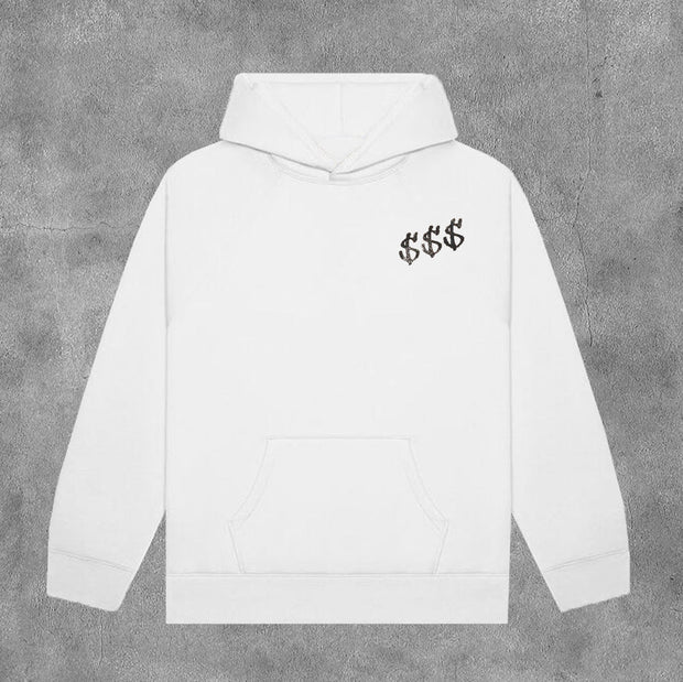 Casual Get Rich Or Die Print Long Sleeve Hoodies
