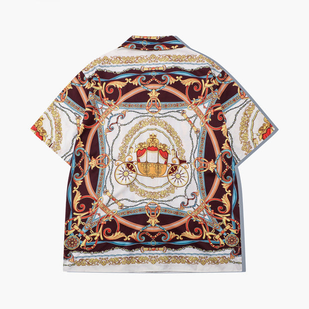 Street Tide Brand Leisure Retro Palace Short Sleeve Suit