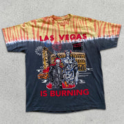 Skull graphic print tie-dye short-sleeve T-shirt