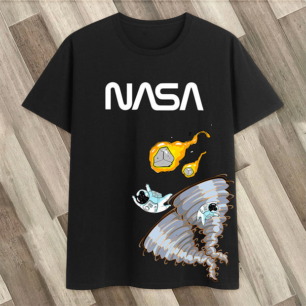 Street fashion art graffiti print pullover short sleeve T-shirt