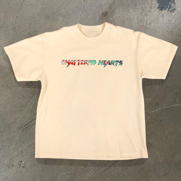 Shattered Hearts Print Short Sleeve T-Shirt