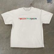 Shattered Hearts Print Short Sleeve T-Shirt