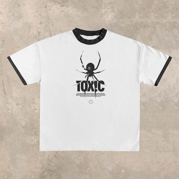 Casual Round Neck Loose Preppy Short Sleeve T-Shirt