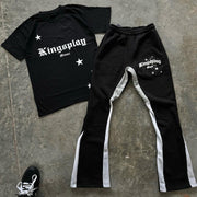 Casual street rock T-shirt and trousers two-piece suit
