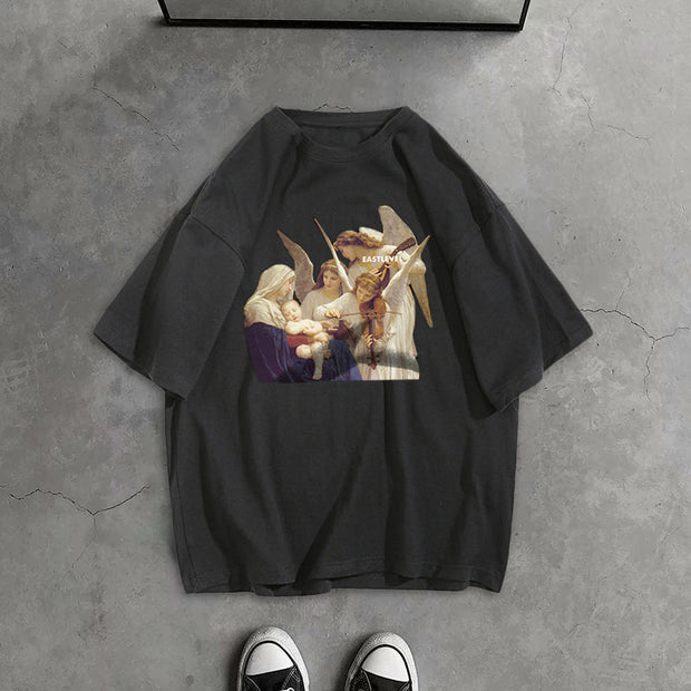 Personalized Angel Print Y-shirt