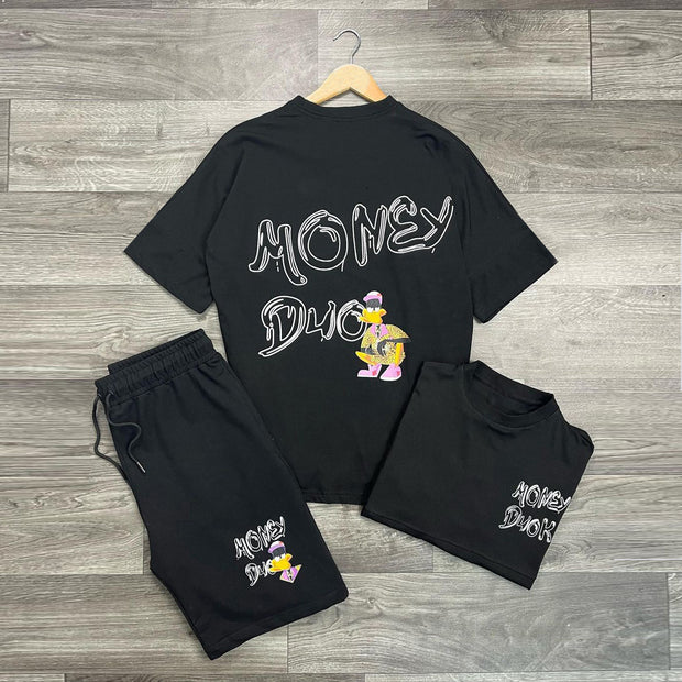 Casual Preppy Loose Print T-Shirt Set