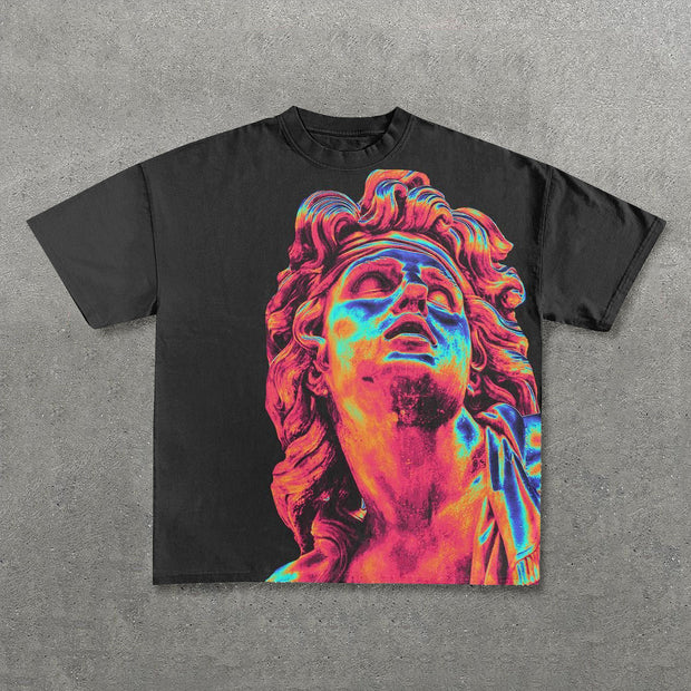 Abstract Figure Print Short Sleeve T-Shirt