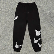 Retro Fashion Casual Dove Print Sweatpants