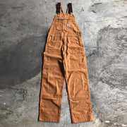 Vintage stain-resistant multi-pocket work overalls
