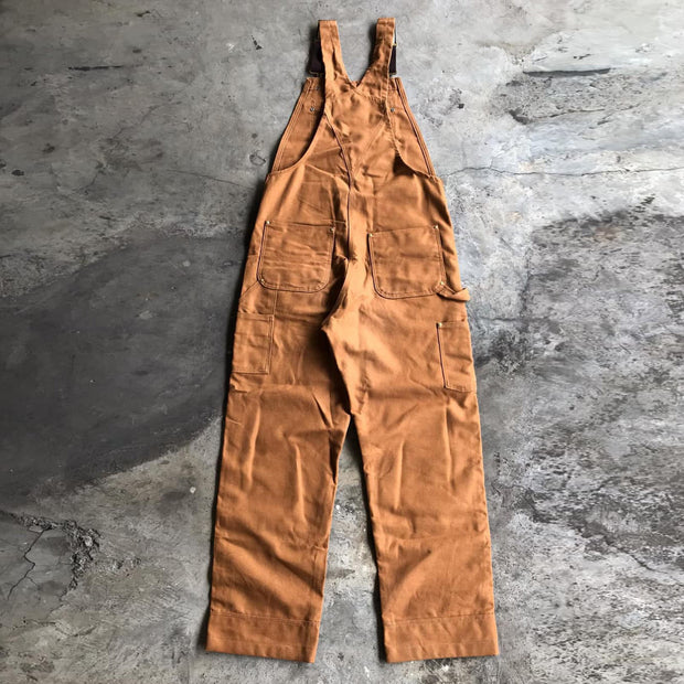 Vintage stain-resistant multi-pocket work overalls