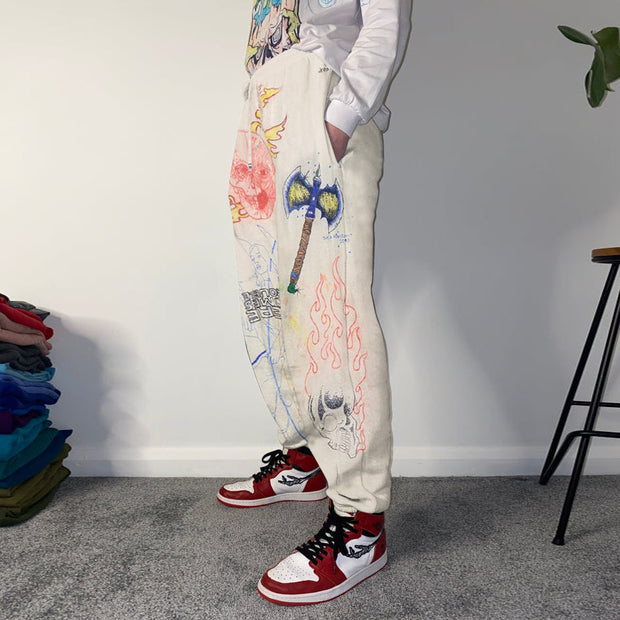 Personalized street style men's printed trousers fashion sports pants