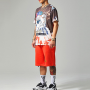Street style skull tie-dye street short-sleeved T-shirt