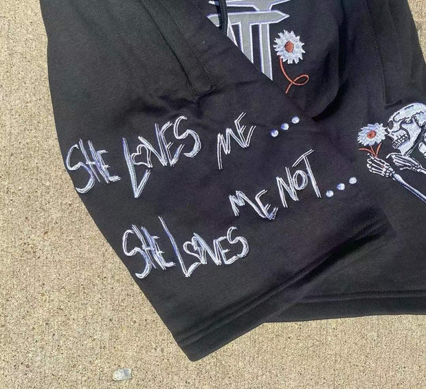 Daisy skull casual street sports shorts