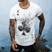 Casual round neck short sleeve printed T-shirt