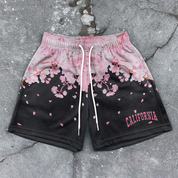 Vintage Artistic Fashion Mesh Shorts