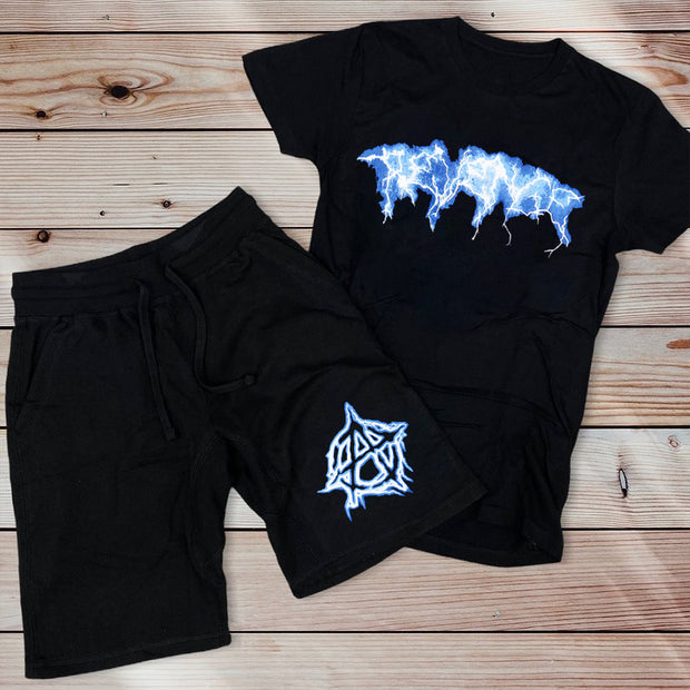 Street Letter Print Shorts Set