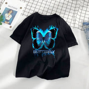 Street Style Retro Butterfly Print Short Sleeve Cotton T-Shirt
