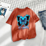 Street Style Retro Butterfly Print Short Sleeve Cotton T-Shirt