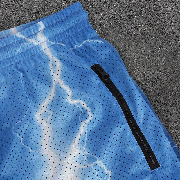 Lightning Cross Street Mesh Shorts