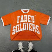 Casual Streetwear Faded Soldiers Printed T-shirt