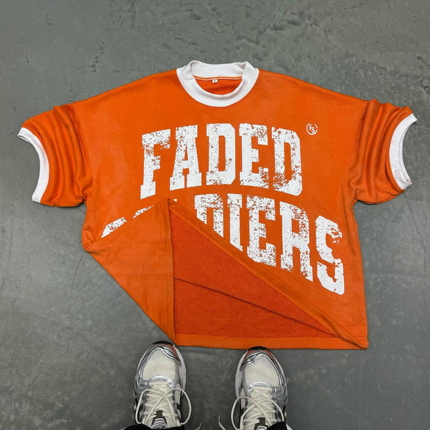 Casual Streetwear Faded Soldiers Printed T-shirt