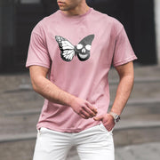 Skull butterfly combined with printed personality short-sleeved T-shirt